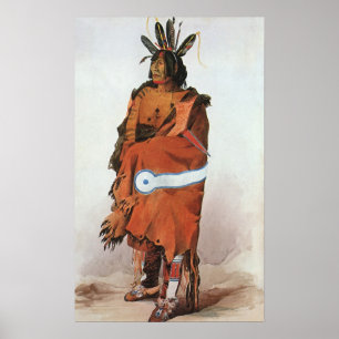 Poster Pachtuwa-Chta, Portrait d'un guerrier arikara par 