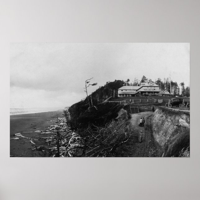 Poster Pacific Beach, WA - Pacific Beach Hotel et Old (Devant)