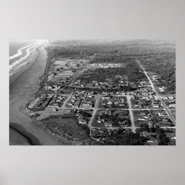 Poster Pacific Beach, WA - Vue aérienne (Devant)