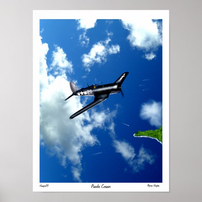 Poster Pacific Corsair au-dessus de Saipan. (Devant)