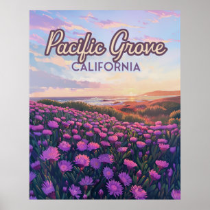 Poster Pacific Grove California Monterey Magique Purple