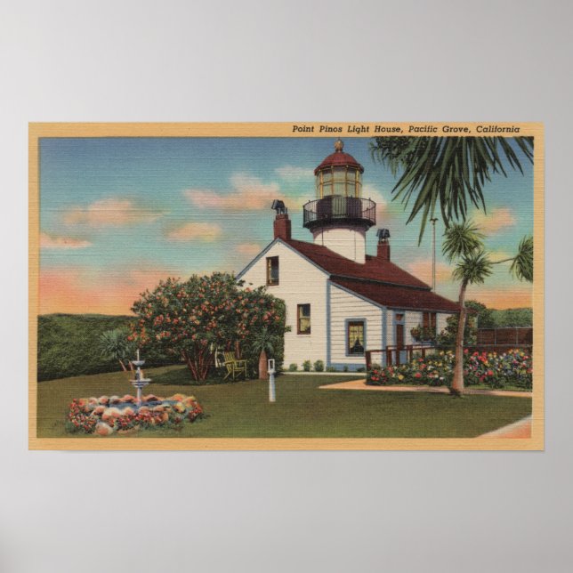 Poster Pacific Grove, Californie - Vue de la maison légèr (Devant)