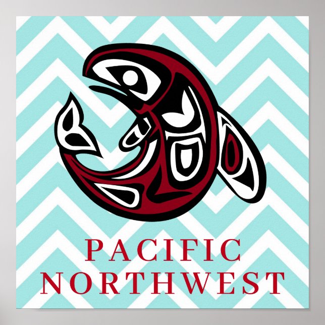Poster Pacific Northwest Native American Killer Whale (Devant)