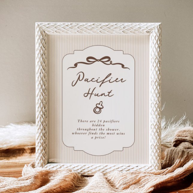 Poster Pacifier Hunt Bebe Cafe Hand drawn Gender neutral (Créateur téléchargé)