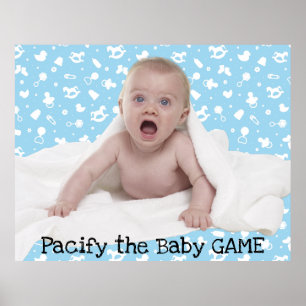 Poster Pacifier le bébé   Jeu de Baby shower hilarant
