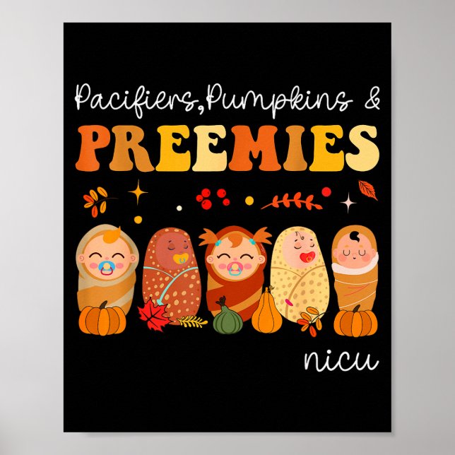Poster Pacifiers Pumpkins &amp; Preemies Neonatal Nicu Nu (Devant)