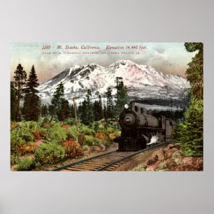 Poster Pacifique Sud Mt. Shasta 1912 Vintage