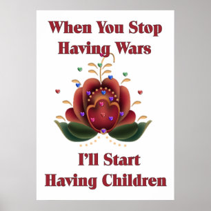 Poster Pacifiste Sans Enfant