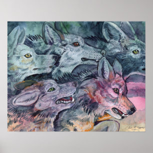 Poster Pack Wolf aquarelle