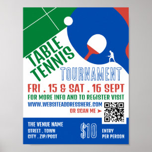 Poster Paddle Design, Tennis de Table Tournoi Publicité
