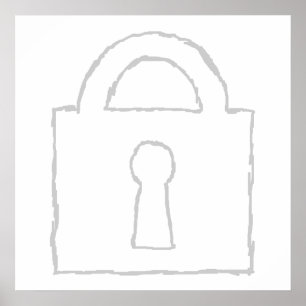 Poster Padlock. Top Secret or Security Icon.