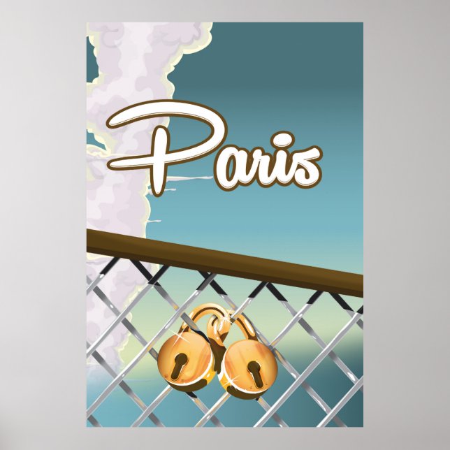 Poster Padlocks Paris love (Devant)
