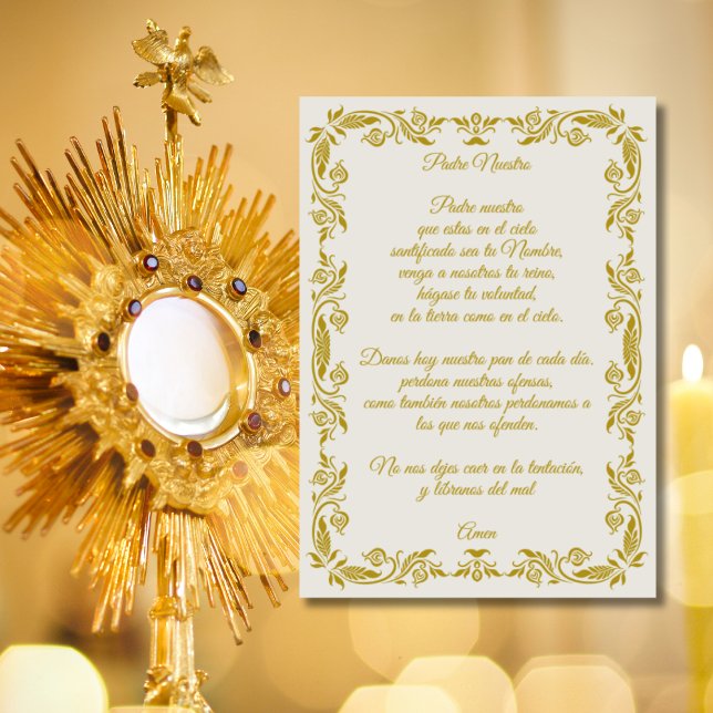 Poster Padre Nuestro Elegant Gold Botanical (Créateur téléchargé)