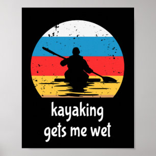 Poster Pagaie de kayak rétro vintage
