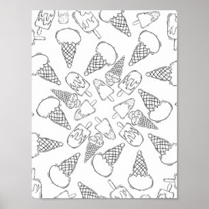 Poster Page Couleur de crème glacée