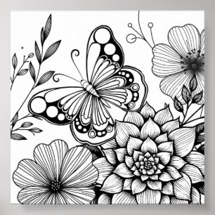 Poster Page Couleur papillon créative