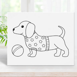 Poster Page Dachshund Wiener Dog and Ball Coloration