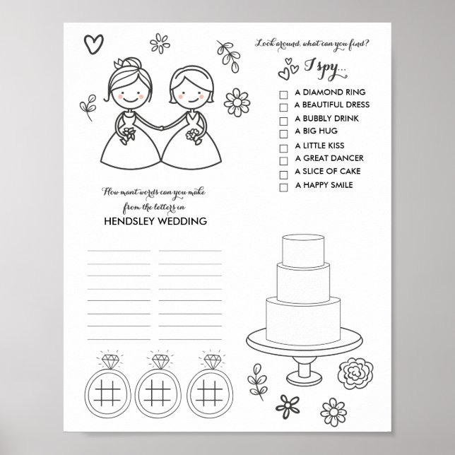 Poster Page d'activité de jeu de mots de Mariage gay de d (Devant)