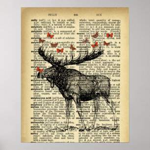 Poster Page d'art du dictionnaire antique des pommes d'or