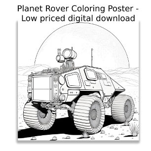 Poster Page de coloration - Rover Planète, Couleur de vot