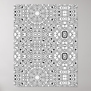 Poster Page de coloriage à motif de symétrie gras avec de