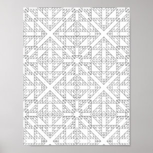 Poster Page de coloriage de grille de flèche abstraite Gé