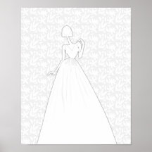 Page de coloriage de mariée Mariage de mode illust