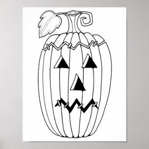 Poster Page de coloriage Halloween Jack O’Lantern Art