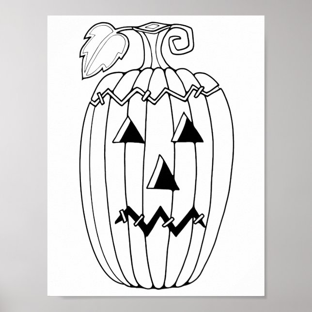 Poster Page de coloriage Halloween Jack O’Lantern Art (Devant)
