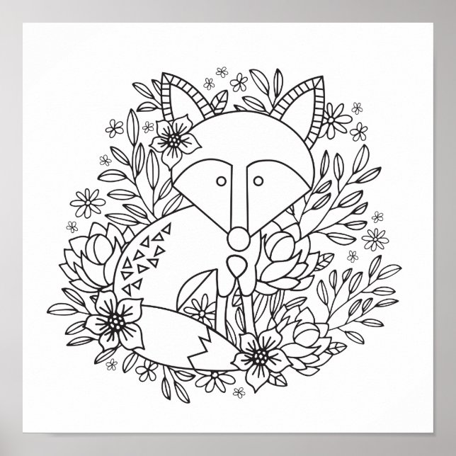 Poster Page de coloriage Little Fox (Devant)