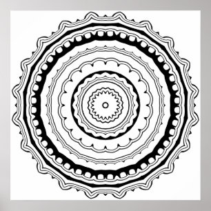 Poster Page de coloriage Mandala en escalier avec des ann