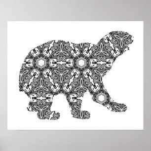 Poster Page de coloriage pour adultes de l'Ours polaire g