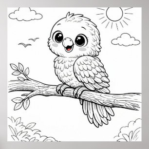 Poster Page de coloriage pour enfants de la nurserie de p