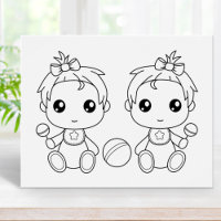 Page de coloriage Twins Baby Girls
