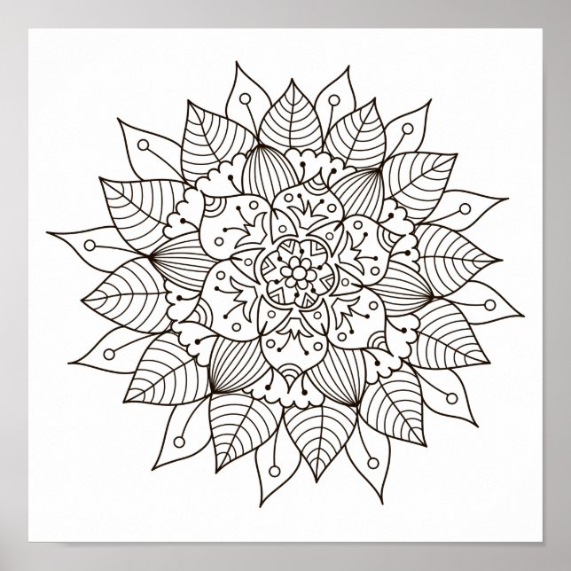 Poster Page de couleur Mandala (Devant)
