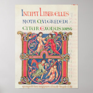 Poster Page de la Bible Winchester, c.1150-80