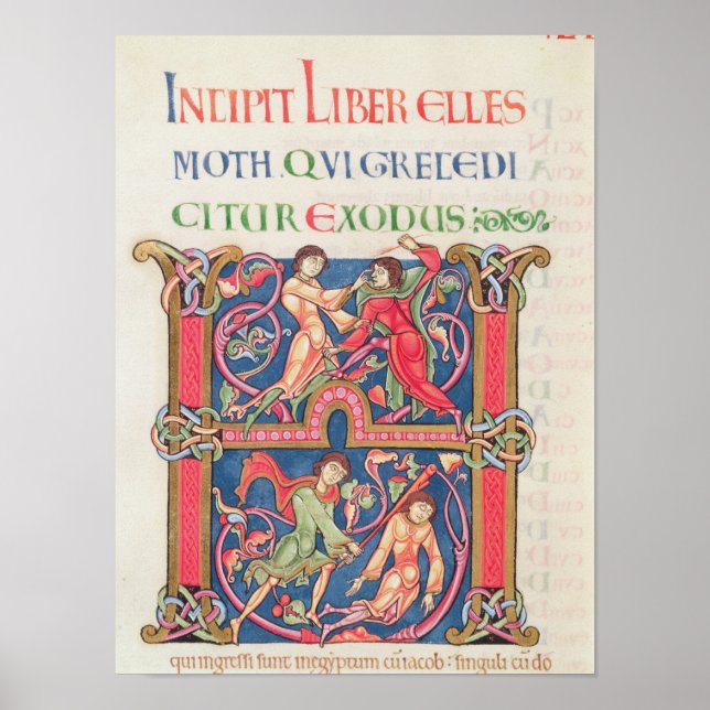 Poster Page de la Bible Winchester, c.1150-80 (Devant)