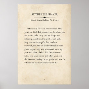 Poster Page de livre de prières St. Therese Art