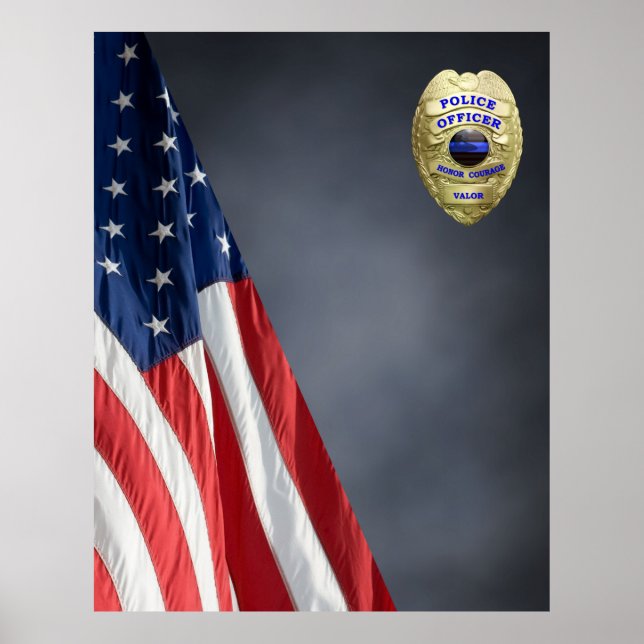 Poster PAGE DE PHOTO DE LA POLICE COMPACTE - Drapeau et i (Devant)
