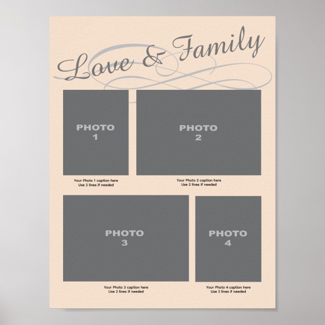 Poster Page de photos commémoratives Amour et famille (Devant)