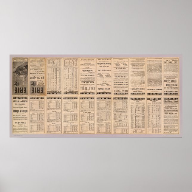 Poster Page de texte du chemin de fer Erie (Devant)