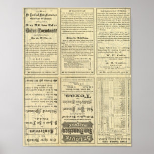 Poster Page de texte du chemin de fer Saint-Louis et San 