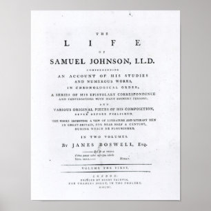 Poster Page de titre, de 'La Vie de Samuel Johnson'