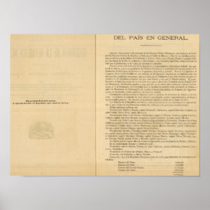 Poster Page de titre de l'Atlas du Mexique de 1874