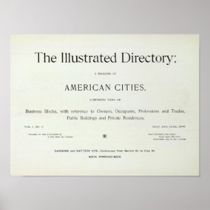 Poster Page de titre de San Francisco California