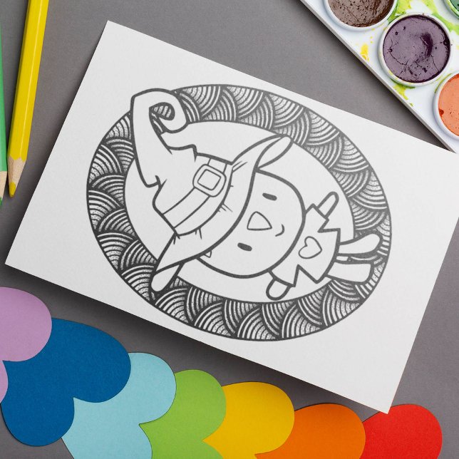 Poster Page Drôle Halloween Chat Doll Coloration (Créateur téléchargé)