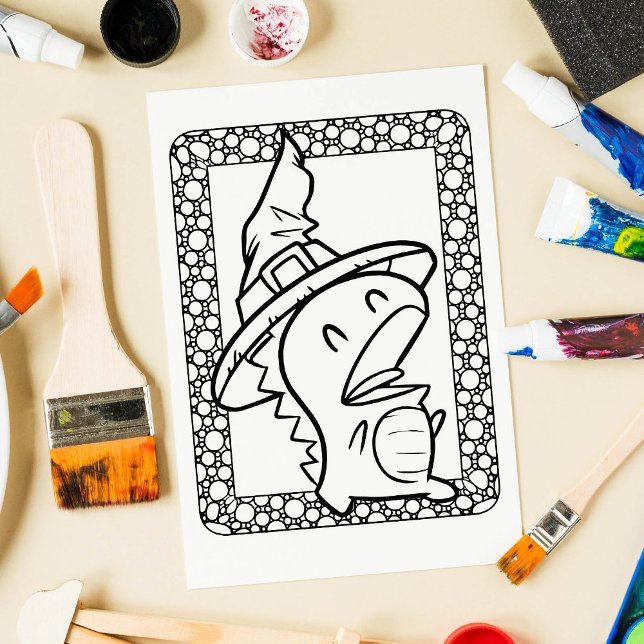 Poster Page Drôle Halloween Dragon Coloration (Créateur téléchargé)