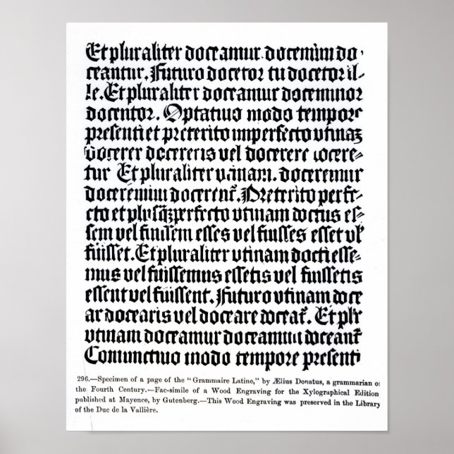 Poster Page du "Grammaire Latine" (Devant)