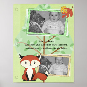 Poster Page du livre pour bébés Woodland Fox