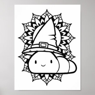 Poster Page Funny Halloween Caterpillar Coloration